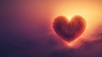 Fototapeta premium soothing illustration heart with mandala designs on a calming pink backdrop 