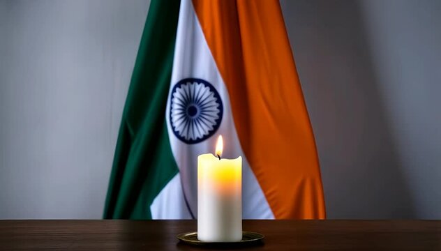 Candles of Remembrance |  Indian Flag with Burning Candles