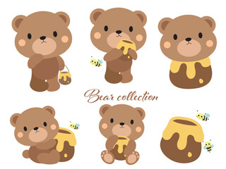 Cute Bear Collection with Honey Jars