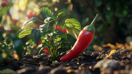 Chili pepper realistic 3d image on transparent background. Vector png illustration of red hot cayenne. Organic vegetable farming. Natural spicy paprika seasoning. Mexican cuisine ingredient