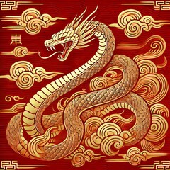 Fototapeta premium Chinese Zodiac Snake Sign - Year of the Snake - Cycle of Animals and Chinese Calendar - Asian Zodiac and Astrology - New Year Animal - Water, Earth, Wood, Metal and Fire