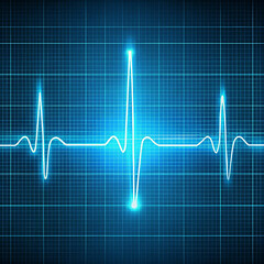 A stock photo of an ECG wave showing an elevated
