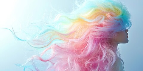 Fototapeta premium Woman with rainbow colored hair