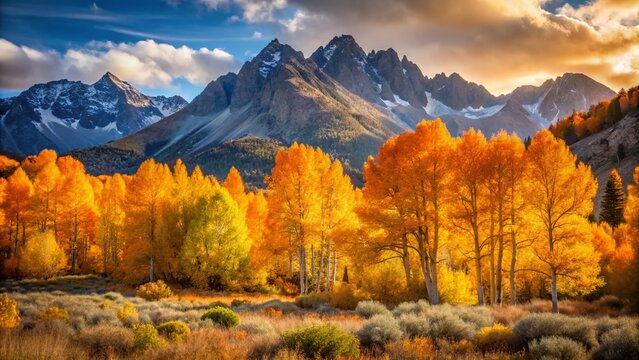 Golden Aspen Trees, Eastern Sierra Autumn, Bishop California Landscape Photography