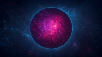 Fototapeta premium Vibrant Cosmic Sphere with Bright Colors and Stars