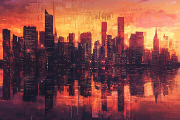Obraz premium city skyline