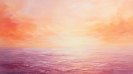 Obraz premium A serene seascape at sunset, blending soft hues of orange and purple over calm waters.
