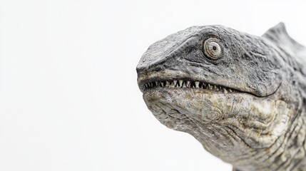 Fototapeta premium Realistic Detail of Ancient Fish Fossil on White Background