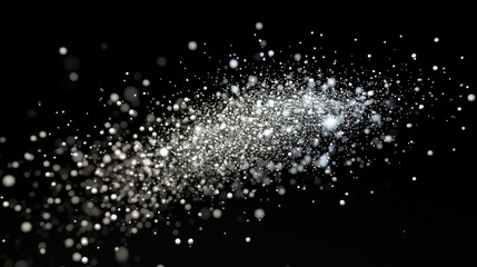 A mesmerizing swirl of sparkling particles on a black background, creating a sense of depth and wonder.