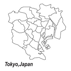 Tokyo Japan map icon