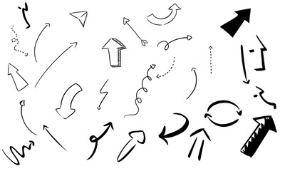 set of hand drawn arrows