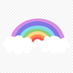 Hand drawn rainbow element. Boho rainbow hand drawn illustration