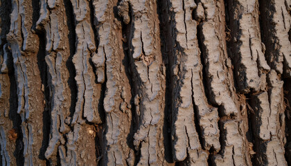 Obraz premium Close-up of textured tree bark with intricate patterns and earthy tones, natural and organic design