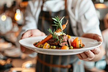 Chef Serving Delicious Food