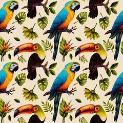 seamless pattern with birds
