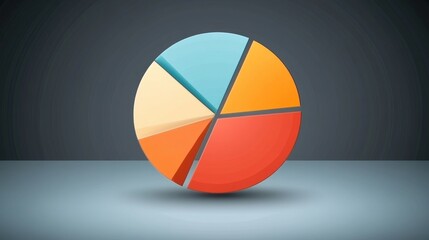 Fototapeta premium Colorful pie chart representing data analysis and statistics in a modern design.