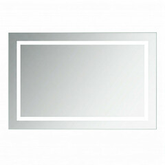 Obraz premium modern bathroom vanity mirror with white led lighting on white background