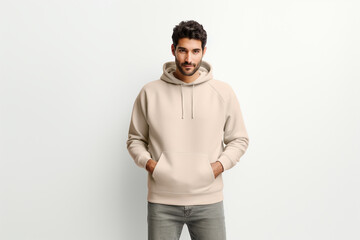 Fototapeta premium A Clothing Advertising Mockup Template: A Model Wearing a White Jersey