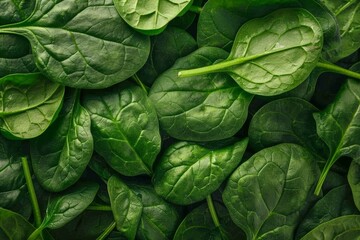 Obraz premium Close-up of Fresh Spinach Leaves