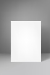 Vertical blank frame with shaow. 3d vector mockup