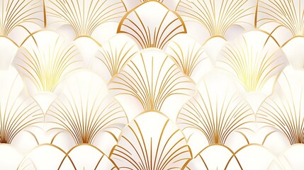 Elegant Gold-Accented Art Deco Illustration: Subtly Shimmering Digital Design. AI Generated