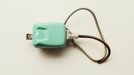 Vintage Style Photograph of a Mobile Charger on white background.PNG