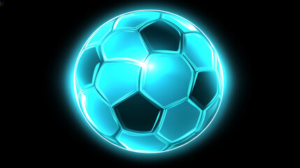 Obraz premium Football of blue glowing dots. Football vector illustration