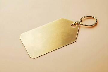 Sleek Minimalistic Metallic Gold Blank Tag Mockup Isolated for Stylish and Modern Branding Presentation