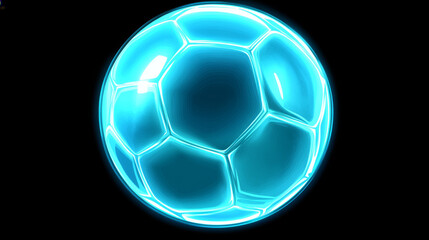 Naklejka premium Football of blue glowing dots. Football vector illustration