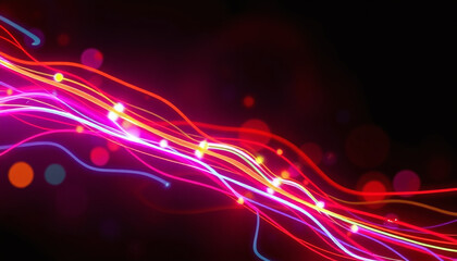 Abstract Color Spectrum of curves, lines and angles, diagonal stripes and concentric circles with bokeh effect