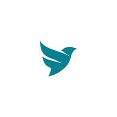 Bird Minimalist Flying Logo For Business. vector grow up