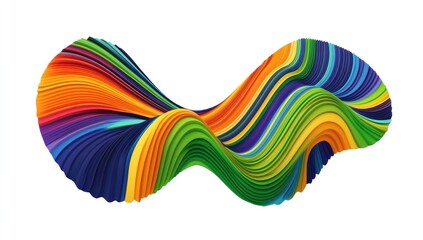 Abstract colorful wave, vibrant rainbow stripes flowing.