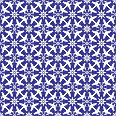 Deep blue complex ceramic style floral ethnic elegant motif seamless pattern for wallpaper, tile and textile