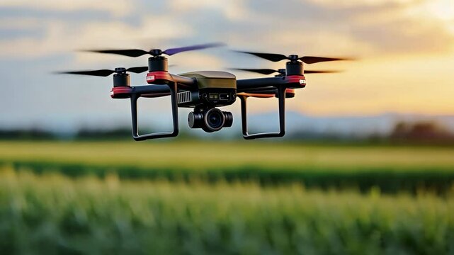 Drones equipped with specialized sensors and cameras fly over crop fields, collecting data on crop health, soil moisture levels, and pest infestations