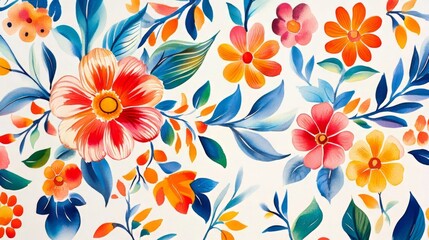 Stunning Watercolor Floral Pattern Design with Vivid Colors