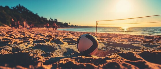 Beach volleyball showdown tropical coast sports event with team spirit spectator fun