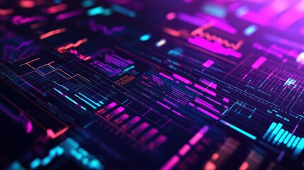 Obraz premium Colorful abstract digital data visualization with a futuristic vibe.