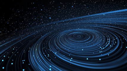 Fototapeta premium The drone of the particles. The drone consists of circles and points. Vector illustration