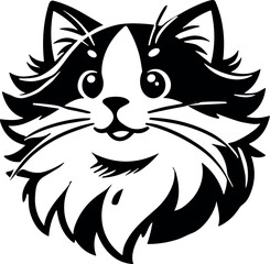 Ragdoll Cat vector black silhouette cricut design for T-shirt