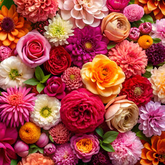 Vibrant Floral Arrangement. A Symphony of Colors and Textures