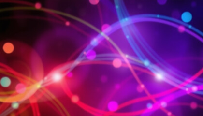 Obraz premium Abstract Color Spectrum of curves, lines and angles, diagonal stripes and concentric circles with bokeh effect
