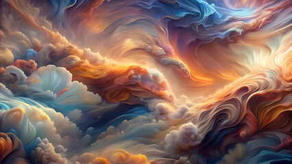 Obraz premium Abstract Dreamy Clouds. A Whimsical Digital Painting