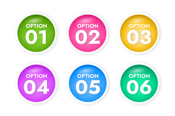 set of vector buttons in different colors for your options