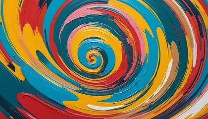 Vibrant Swirl: An Abstract Masterpiece of Color and Movement