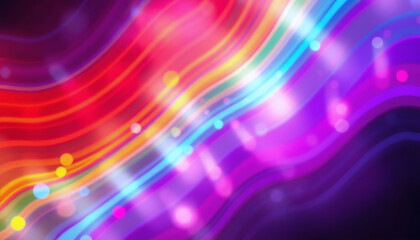 Obraz premium Abstract Color Spectrum of curves, lines and angles, diagonal stripes and concentric circles with bokeh effect
