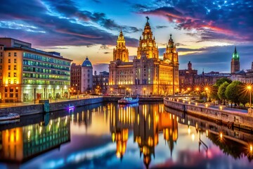 Liverpool City Centre Night Photography: Vibrant Skyline & Iconic Architecture