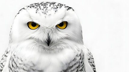 Obraz premium Majestic Snowy Owl Close Up Portrait Showing Detail