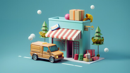 Delivery Illustration isometric 3D