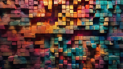 Fototapeta premium Abstract Vibrant Textured Blocks