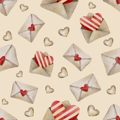 pattern with envelope’s valentine 